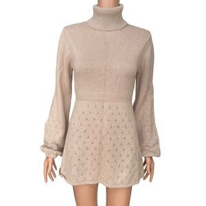 Sarsaparilla beige wool blend fitted tunic sweater size L but fits more like M